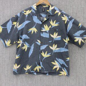 Vintage Montage Hawaiian Shirt Mens Large L Multicolor Floral Pattern Collared